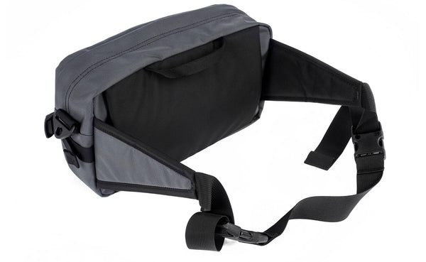 1- 1/2" Waist Belt Extender attached to a Le Grand Derriere in Nebulous grey viewed at an angle..